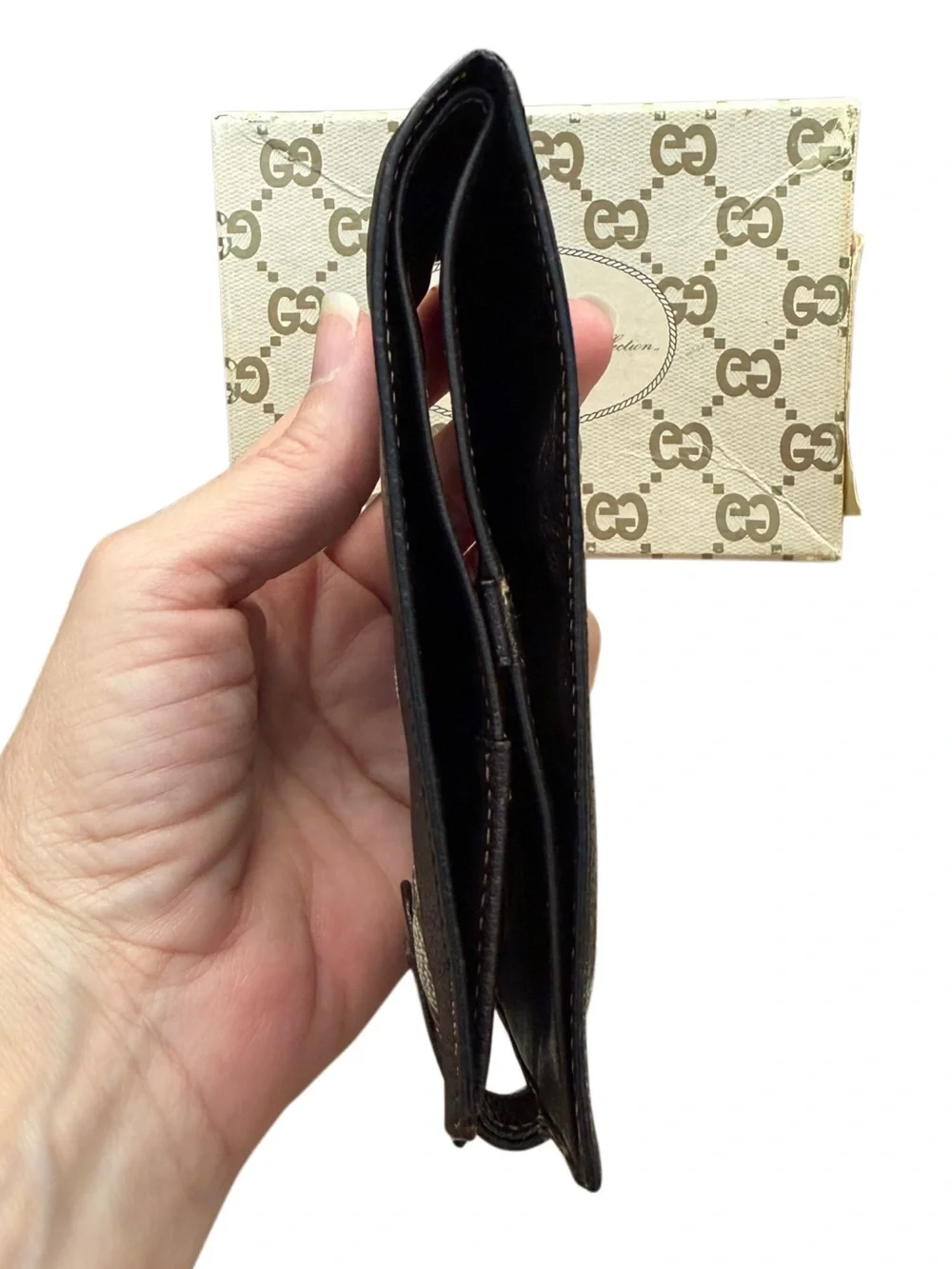 Vintage Gucci Accessory Collection GG Supreme Web Stripe Bifold Wallet Italy